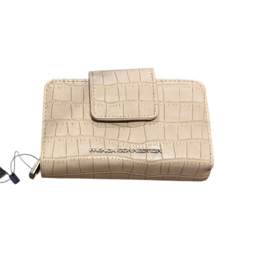 NWT French Connection Emmy Croco Fold Zipper Wallet‎ Gifts Stocking Stuffer